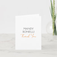 Modern Minimalist Plain Personalized Thank You