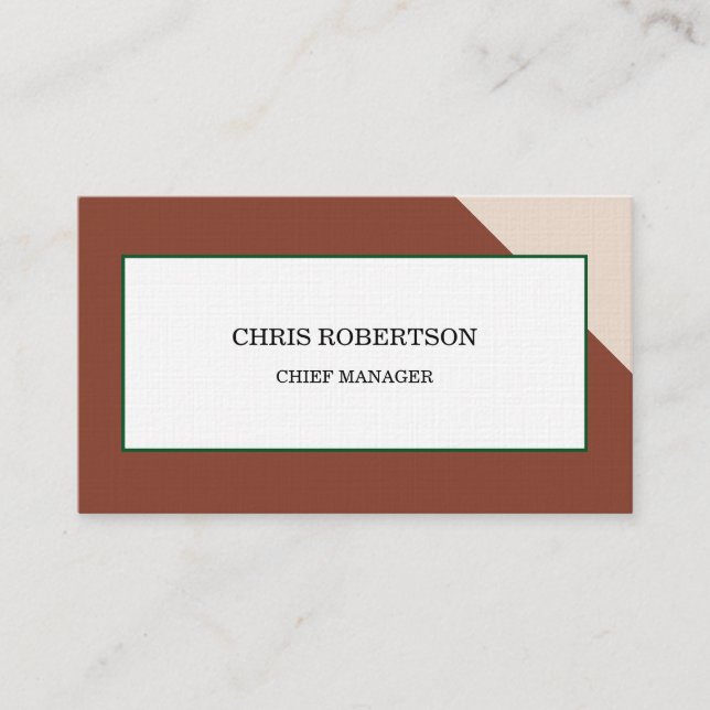 Modern Minimalist Plain Premium Linen Business Card (Front)