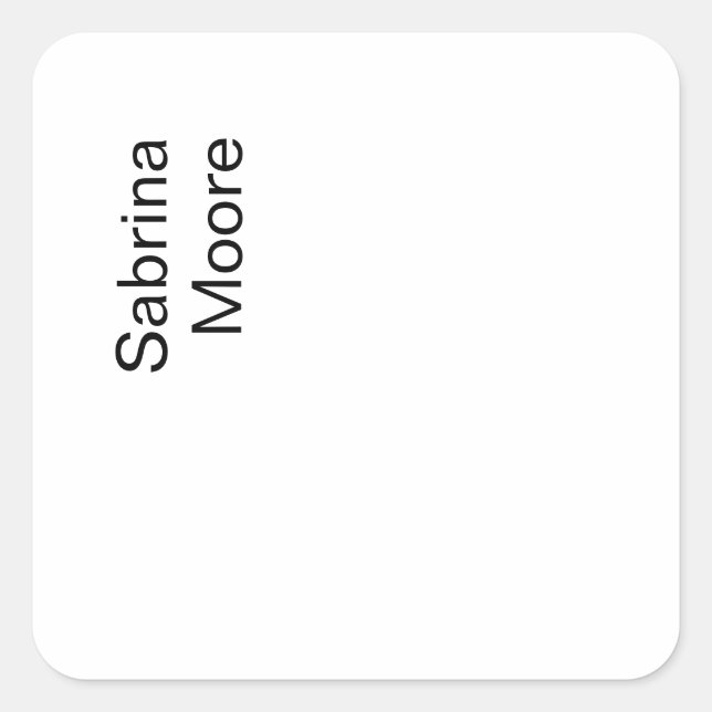 Modern Minimalist Plain Professional Add Name Square Sticker (Front)