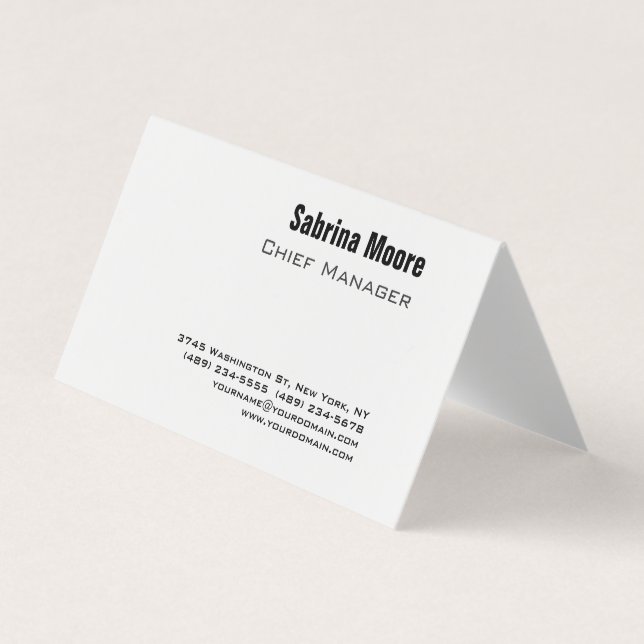 Modern Minimalist Plain Professional Business Card (Front)