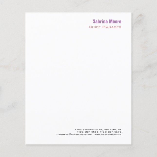 Modern Minimalist Plain Professional Paper Sheet (Front)