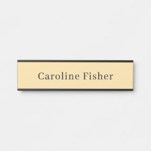 Modern Minimalist Plain Simple Beige Door Sign