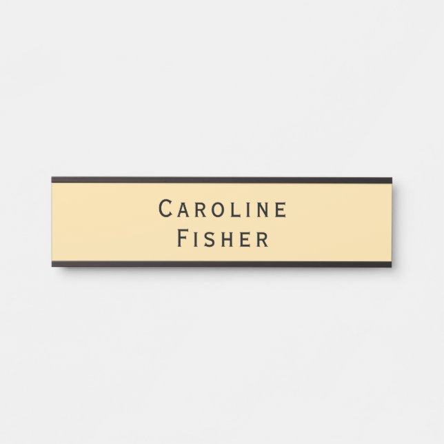Modern Minimalist Plain Simple Beige Door Sign (Front)