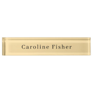 Modern Minimalist Plain Simple Beige Nameplate
