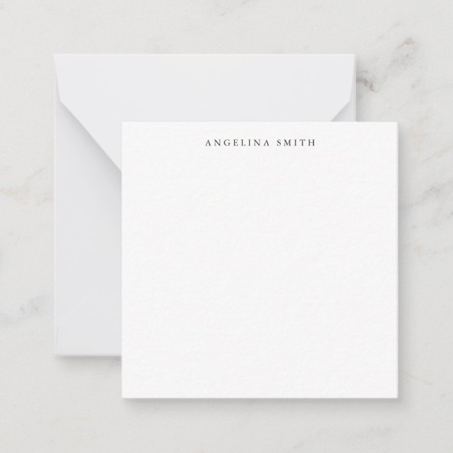 Modern Minimalist Plain Simple Black White Card (Front)