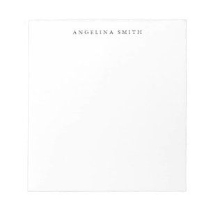 Modern Minimalist Plain Simple Black White Notepad