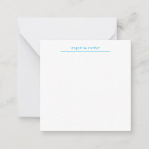 Modern Minimalist Plain Simple Blue White Card