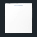 Modern Minimalist Plain Simple Blue White Notepad<br><div class="desc">Stylish Elegant Modern Minimalist Design</div>