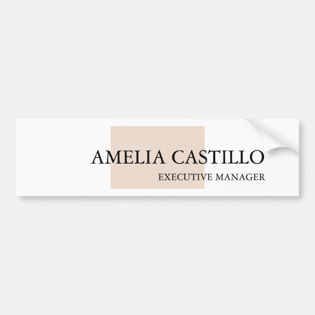 Modern Minimalist Plain Simple  Bumper Sticker (Front)
