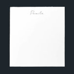 Modern Minimalist Plain Simple Cute Own Name Notepad<br><div class="desc">Stylish Elegant Modern Minimalist Design</div>
