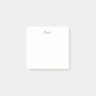 Modern Minimalist Plain Simple Cute Own Name Post-it Notes