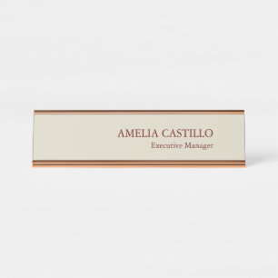 Modern Minimalist Plain Simple Desk Name Plate
