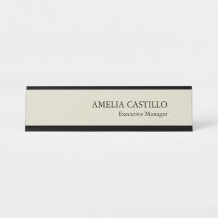 Modern Minimalist Plain Simple  Desk Name Plate