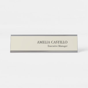 Modern Minimalist Plain Simple  Desk Name Plate