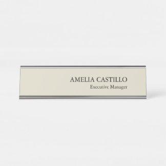 Modern Minimalist Plain Simple  Desk Name Plate