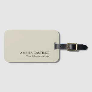 Modern Minimalist Plain Simple  Luggage Tag
