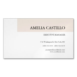 Modern Minimalist Plain Simple  Magnetic Business Card