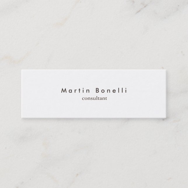 Modern Minimalist Plain Slim Business Card (Front)
