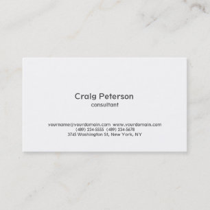 Modern Minimalist Plain White Business Card