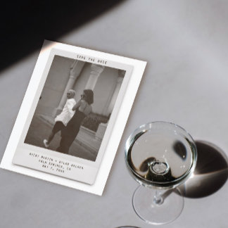 Modern Minimalist Polaroid Photo Save the Date