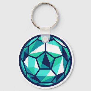 Modern Minimalist Polygon Soccer Ball Keychain