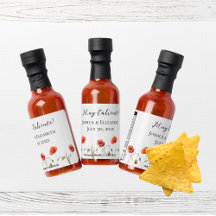 Modern Minimalist Poppies Hot Sauce Favour