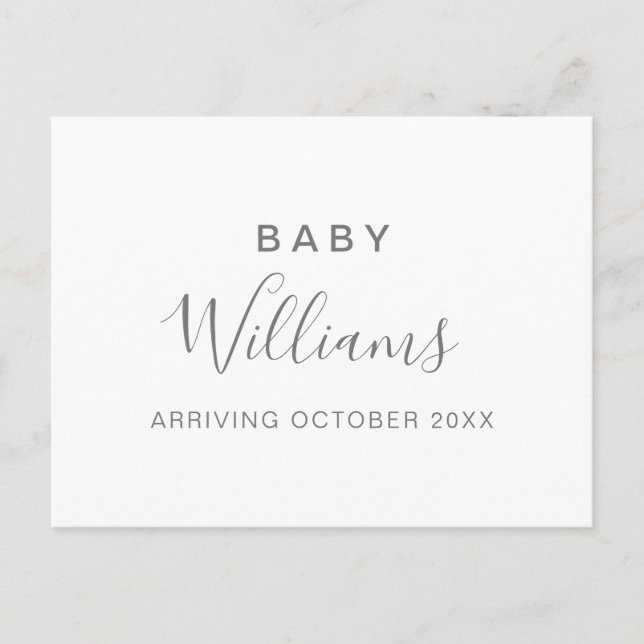 Modern Minimalist Pregnancy Announcement (Front)