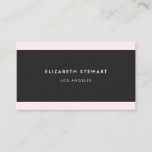 Modern Minimalist Professional Black, White Pink Business Card