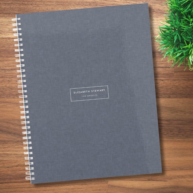 Modern Minimalist Professional Blue Linen Ivory Planner (Creator Uploaded)