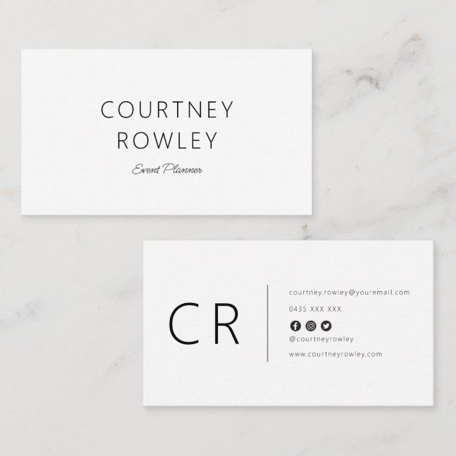 Modern minimalist professional business card (Front/Back)