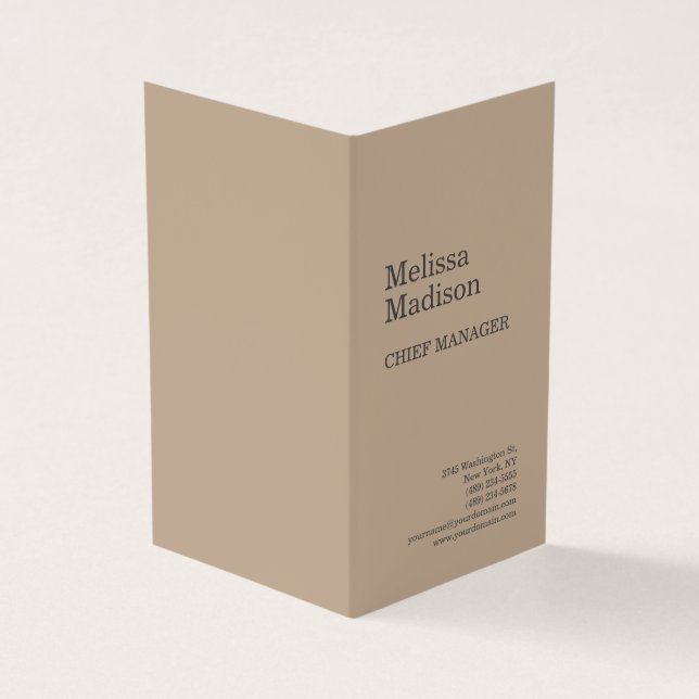 Modern Minimalist Professional Chic Business Card (Outside)