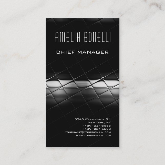 Modern Minimalist Professional Dark Grey Futurist Business Card (Front)