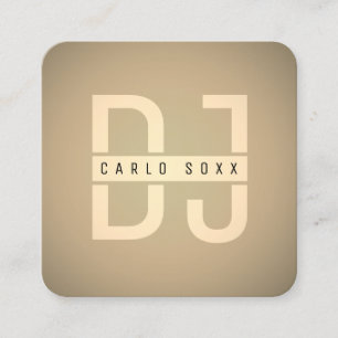 Modern minimalist professional DJ  Square Business Card