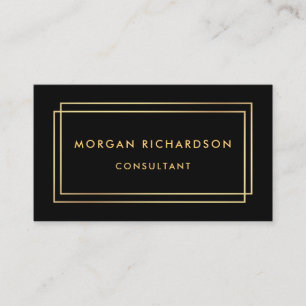 Modern Minimalist Professional Elegant Black Gold Business Card