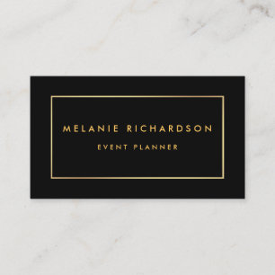 Modern Minimalist Professional Elegant Gold Black Business Card