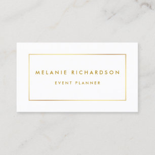 Modern Minimalist Professional Elegant Gold Frame Business Card