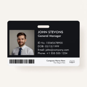 Modern Minimalist Professional Employee ID Badge