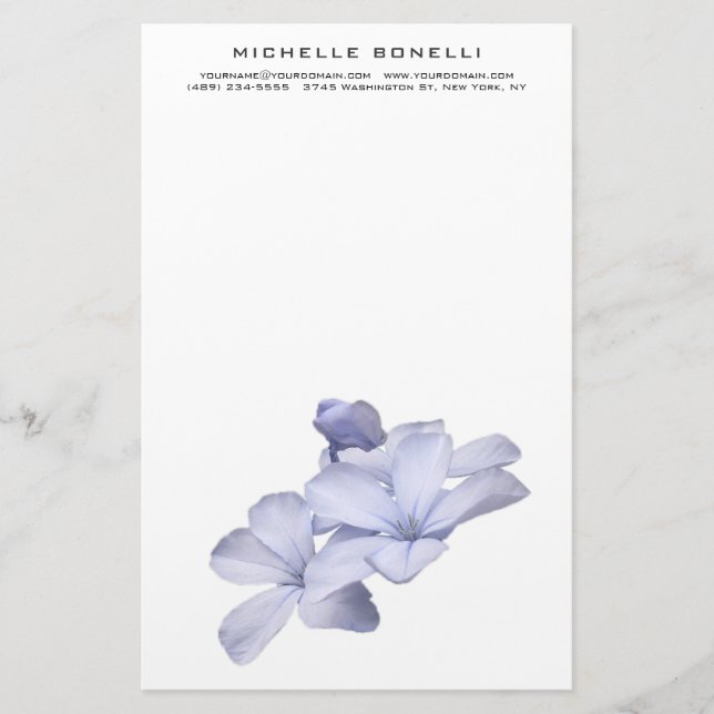 Modern Minimalist Professional Flowers Feminine Stationery (Front)
