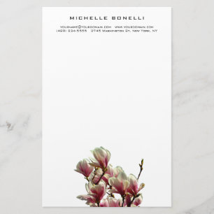 Modern Minimalist Professional Flowers Feminine Stationery