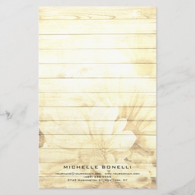 Modern Minimalist Professional Flowers Stationery (Front)