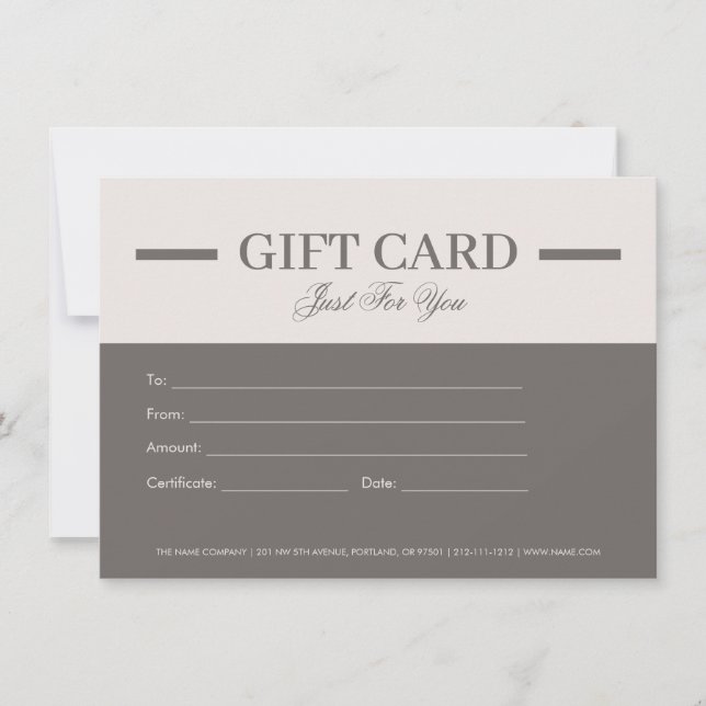 Modern Minimalist Professional Gift Certificates (Front)