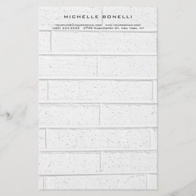 Modern Minimalist Professional Grey Wall Design Stationery (Front)