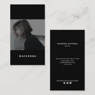 Modern Minimalist Professional Hair Stylist Photo Business Card