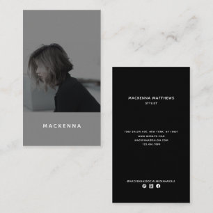 Modern Minimalist Professional Hair Stylist Photo Business Card