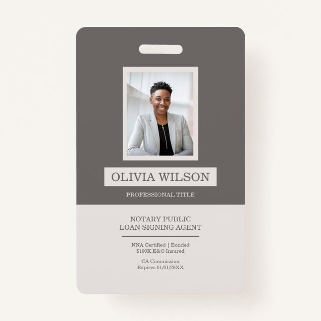 Modern Minimalist Professional ID  Badge (Front)