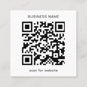 Modern Minimalist Professional Logo Simple QR Code Square Business Card