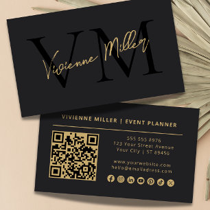 Modern Minimalist Professional Marketing Monogram Business Card