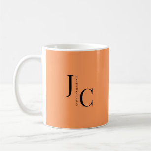 Modern Minimalist Professional Monogram Orange Coffee Mug