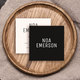 Modern Minimalist Professional Navy Blue Gold Square Business Card