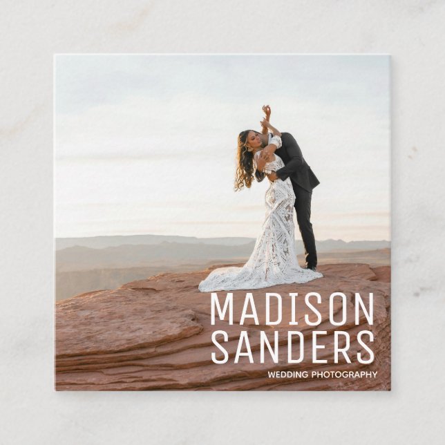 Modern Minimalist Professional Photo Square Business Card (Front)